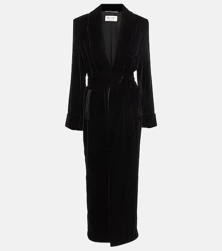 Saint Laurent Belted velvet coat - Saint Laurent - Modalova