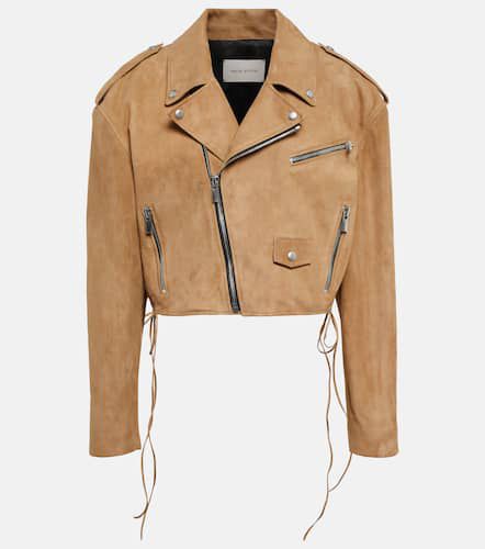 Cropped suede biker jacket - Magda Butrym - Modalova