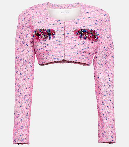 Embellished bouclé cropped jacket - Area - Modalova