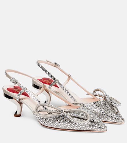 Virgule embellished satin slingback pumps - Roger Vivier - Modalova