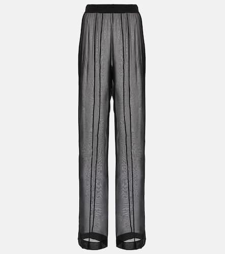 High-rise straight silk chiffon pants - Saint Laurent - Modalova