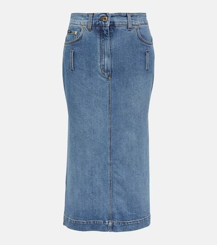 High-rise denim midi skirt - Dolce&Gabbana - Modalova