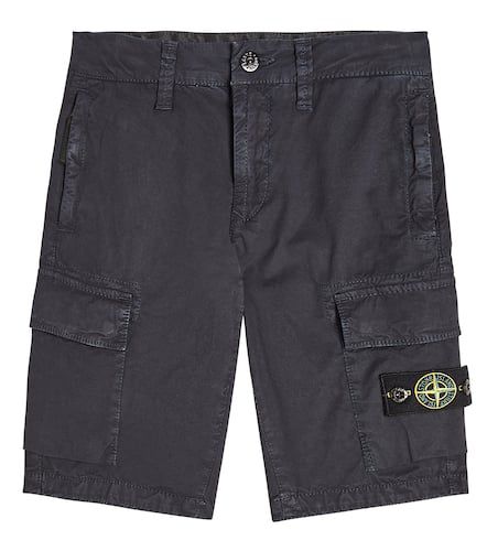 Compass cotton-blend cargo shorts - Stone Island Junior - Modalova