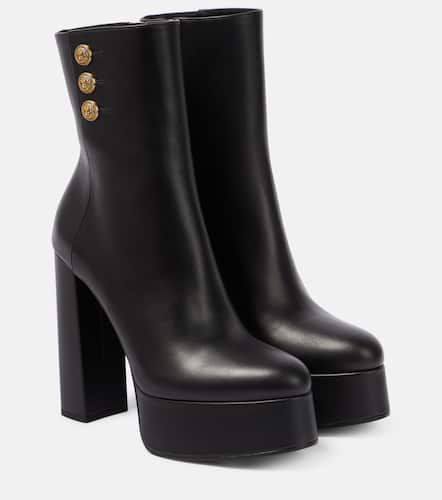 Brune leather platform ankle boots - Balmain - Modalova