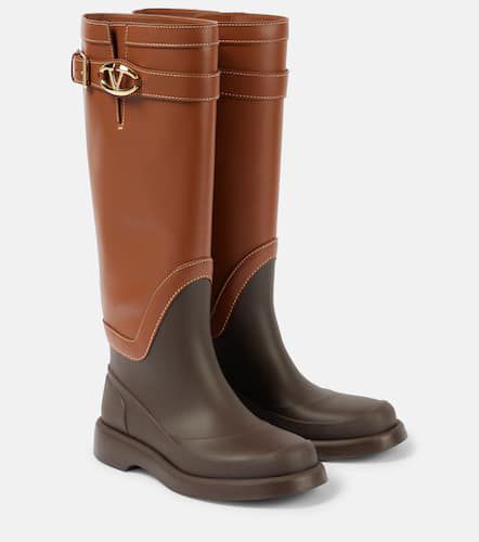 VLogo Bold leather knee-high boots - Valentino Garavani - Modalova