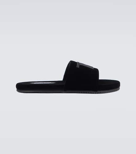 Tom Ford Logo velvet slides - Tom Ford - Modalova