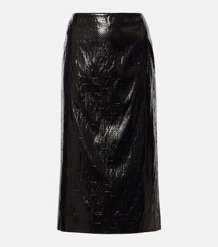 Silk-blend tarpaulin midi skirt - Alexander McQueen - Modalova