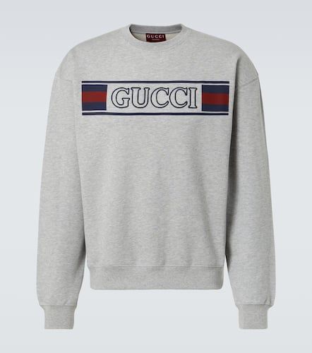 Web cotton jersey sweatshirt - Gucci - Modalova