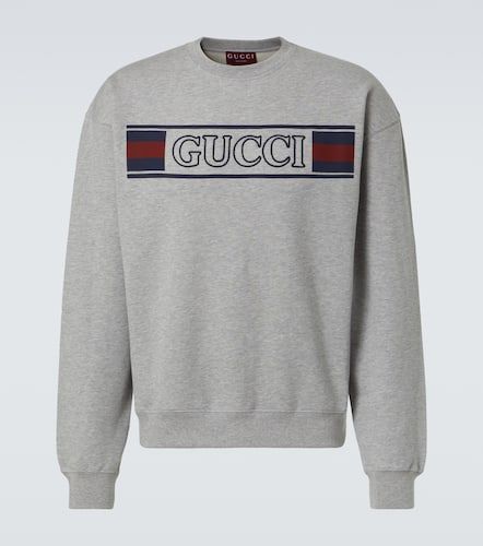 Web cotton jersey sweatshirt - Gucci - Modalova