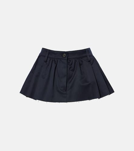 Pleated cotton canvas miniskirt - Miu Miu - Modalova