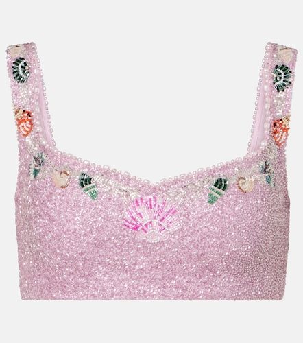 Top cropped Marina con decorazioni - Clio Peppiatt - Modalova