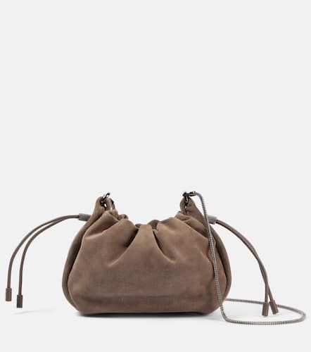 Borsa a tracolla Softy Small in suede - Brunello Cucinelli - Modalova