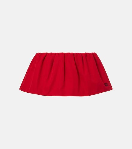 Minifalda fruncida de popelín de algodón - Miu Miu - Modalova