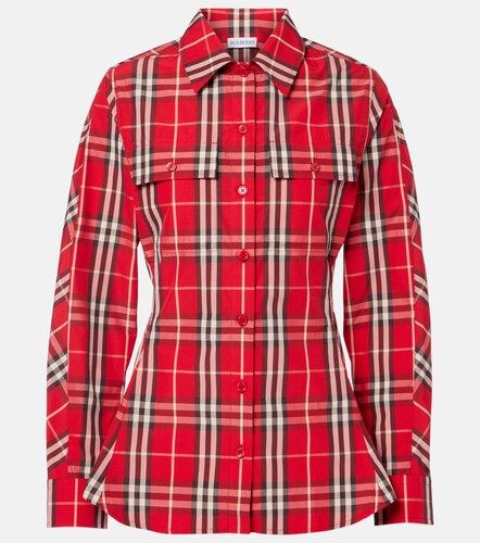 Camicia Check in cotone con peplum - Burberry - Modalova