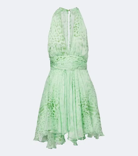 Vestido corto de seda estampado - Roberto Cavalli - Modalova