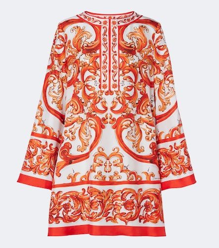 Caftán Majolica de sarga de seda - Dolce&Gabbana - Modalova