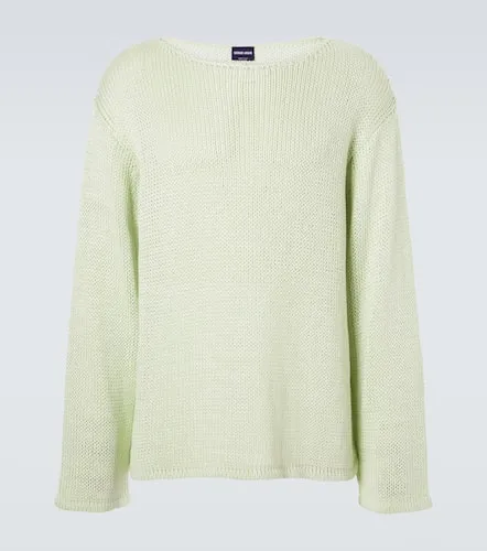 Linen and cashmere-blend sweater - Giorgio Armani - Modalova