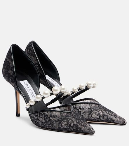 Pumps Aurelie 85 in pizzo e pelle - Jimmy Choo - Modalova