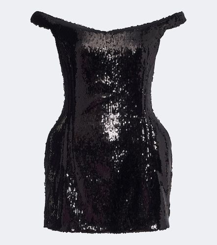 Abito corto off-shoulder con paillettes - Magda Butrym - Modalova