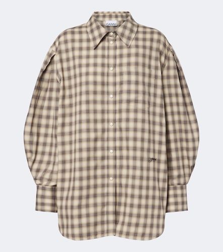 Camicia in flanella di cotone a quadri - Ganni - Modalova