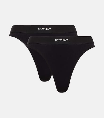 Set of 2 logo cotton thongs - Off-White - Modalova