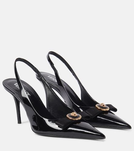 Gianni patent leather slingback pumps - Versace - Modalova