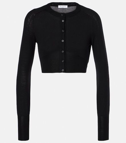 Alaia Cropped wool-blend cardigan - Alaia - Modalova