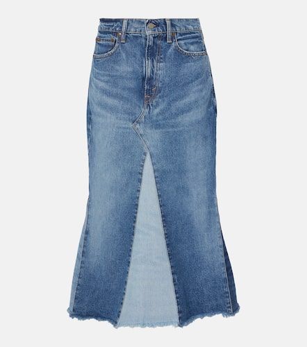 Falda midi de denim deconstruida - Polo Ralph Lauren - Modalova