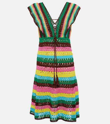 Striped crochet cotton minidress - Anna Kosturova - Modalova