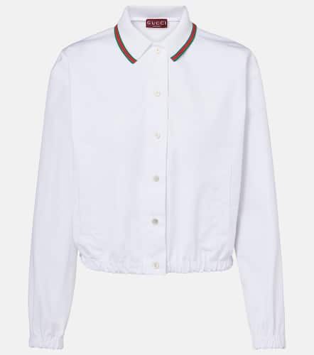 Web Stripe cotton poplin shirt - Gucci - Modalova