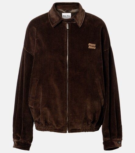 Oversized cotton corduroy blouson jacket - Miu Miu - Modalova