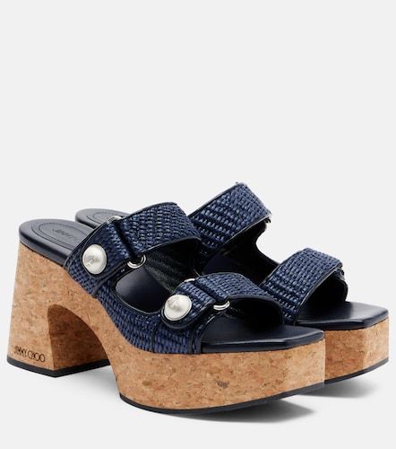 Fayence raffia-effect platform sandals - Jimmy Choo - Modalova