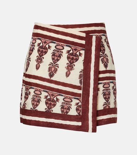 Falda envolvente de lino estampada - Johanna Ortiz - Modalova