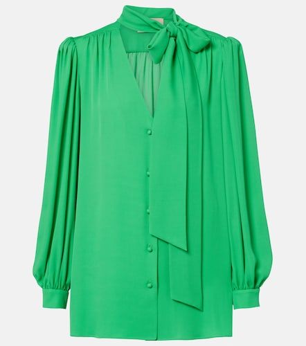 Blusa de georgette de seda con lazada - Valentino Garavani - Modalova