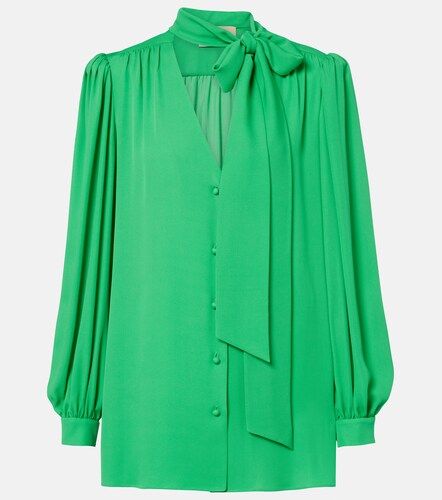 Tie-neck silk georgette blouse - Valentino - Modalova