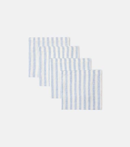 Set de 4 servilletas de lino a rayas - Once Milano - Modalova