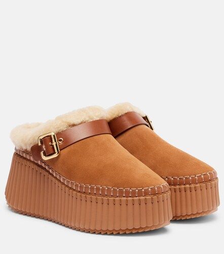 Chloe Nama 80 suede platform mules - Chloe - Modalova
