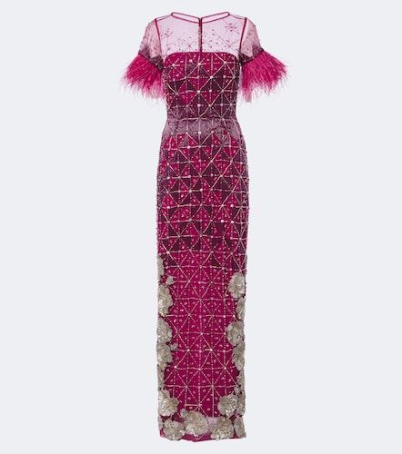 Là Fuori Vestido bustier Aviary con plumas - La Fuori - Modalova