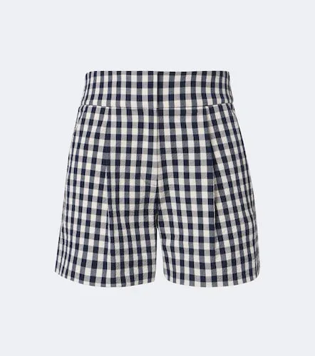 Haina gingham pleated cotton shorts - Veronica Beard - Modalova