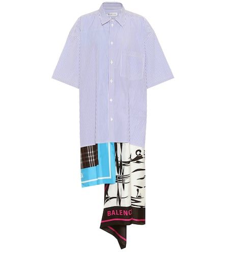 Scarf cotton and silk shirt dress - Balenciaga - Modalova