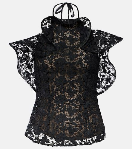 Ruffled guipure lace top - Oscar de la Renta - Modalova