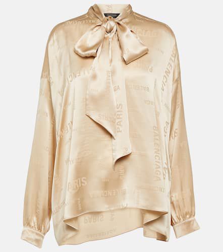 Logo jacquard silk blouse - Balenciaga - Modalova