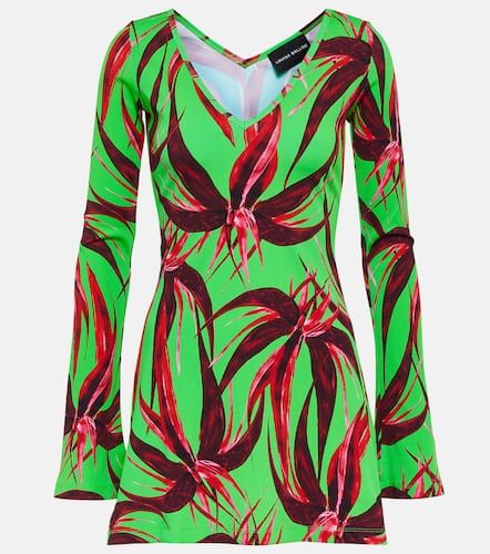 Printed ribbed-knit jersey minidress - Louisa Ballou - Modalova