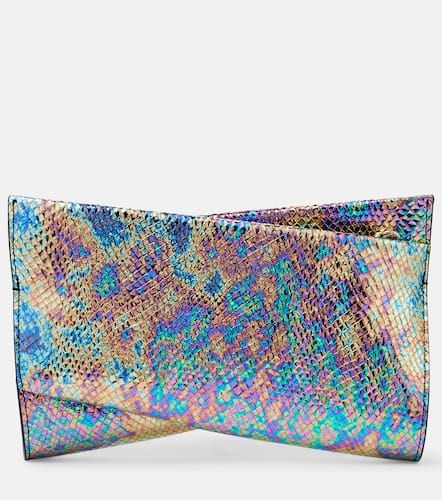 Loubitwist snake-effect leather clutch - Christian Louboutin - Modalova