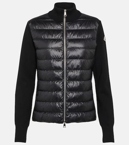 Down-paneled virgin wool cardigan - Moncler - Modalova