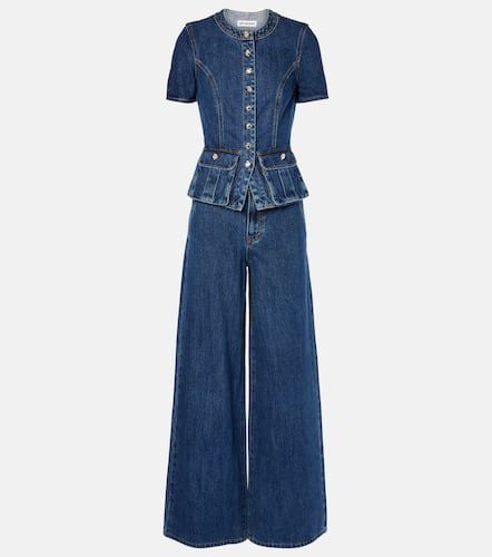 Denim top and wide-leg jeans set - Self-Portrait - Modalova