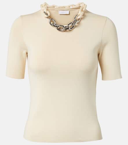 Chain-detail silk and cotton-blend top - Rabanne - Modalova