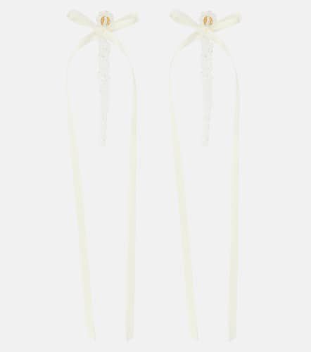 Drip bow-embellished crystal drop earrings - Simone Rocha - Modalova