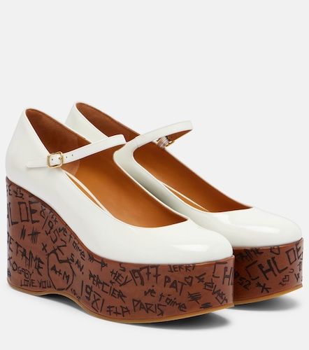 Maxime leather Mary Jane wedge pumps - Chloe - Modalova