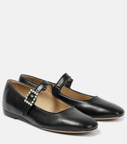 Le Monde BÃ©ryl Pearl-embellished leather Mary Jane flats - Le Monde Beryl - Modalova